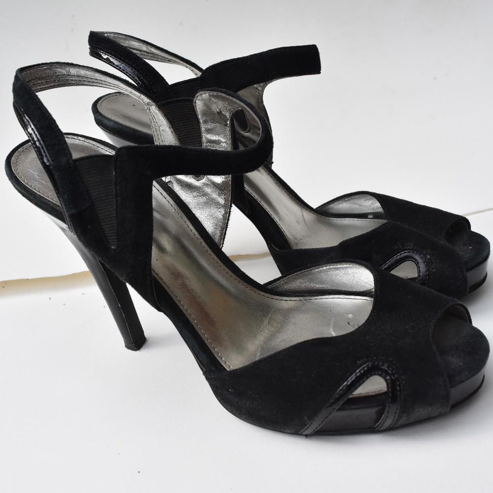 CALVIN KLEIN Strappy Peep-Toe Heel Shoes